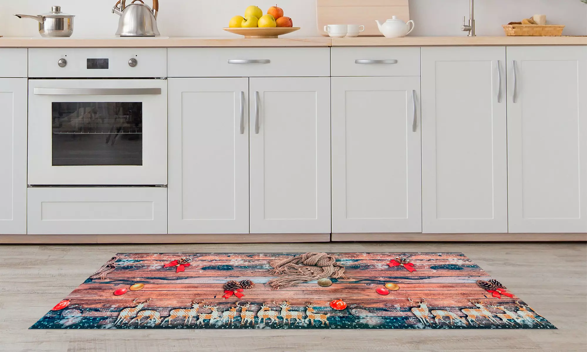 Alfombra con diseño navideño rectangular