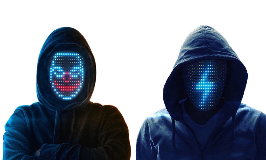 Image 3: LED Light Up Mask with Gesture Sensing Halloween Party Props