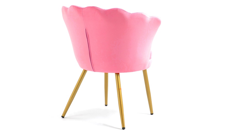Image 52: Fluwelen schelp fauteuil