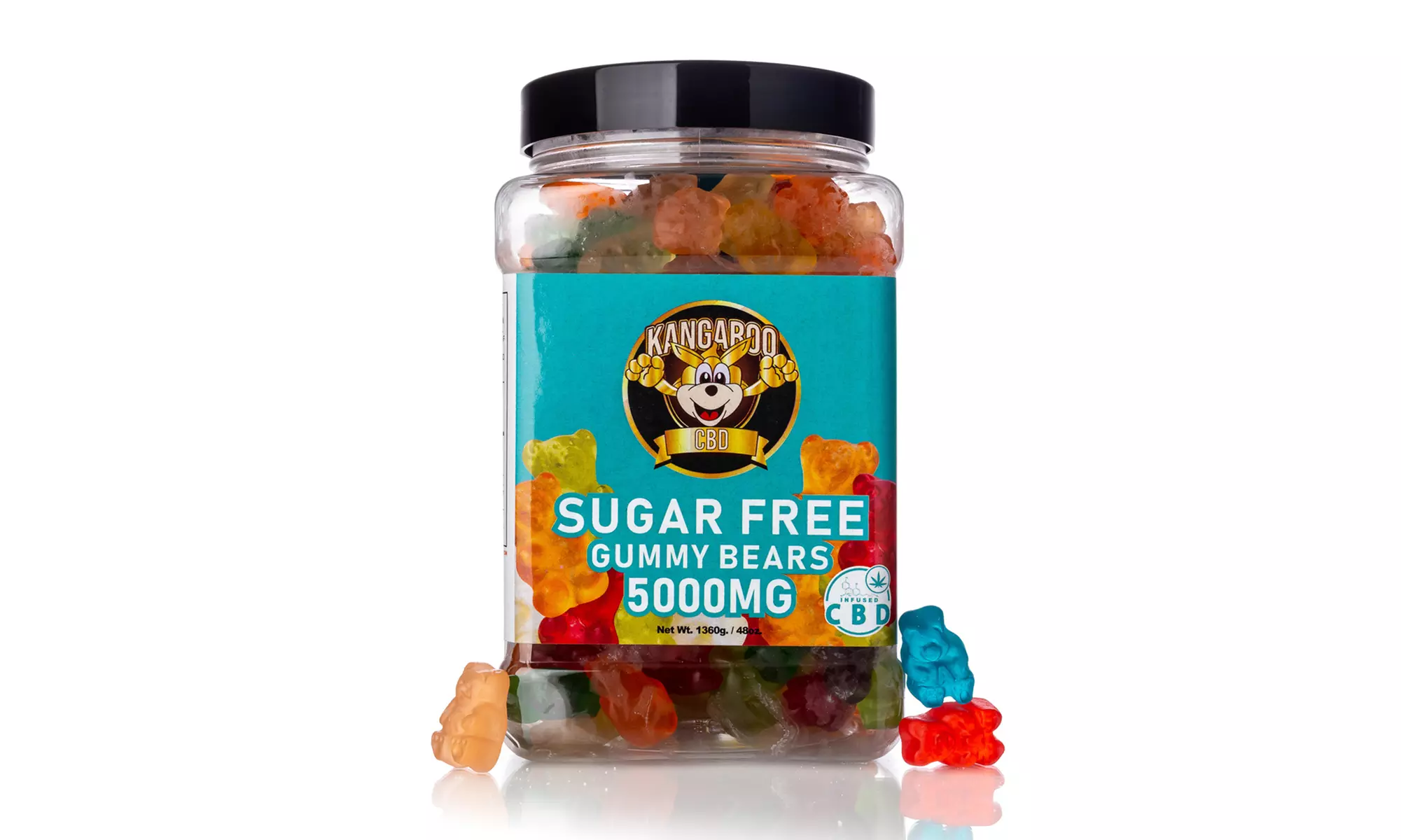 Extra Strength MEGA Size 5000MG Potent CBD Gummies from Kangaroo - 48oz