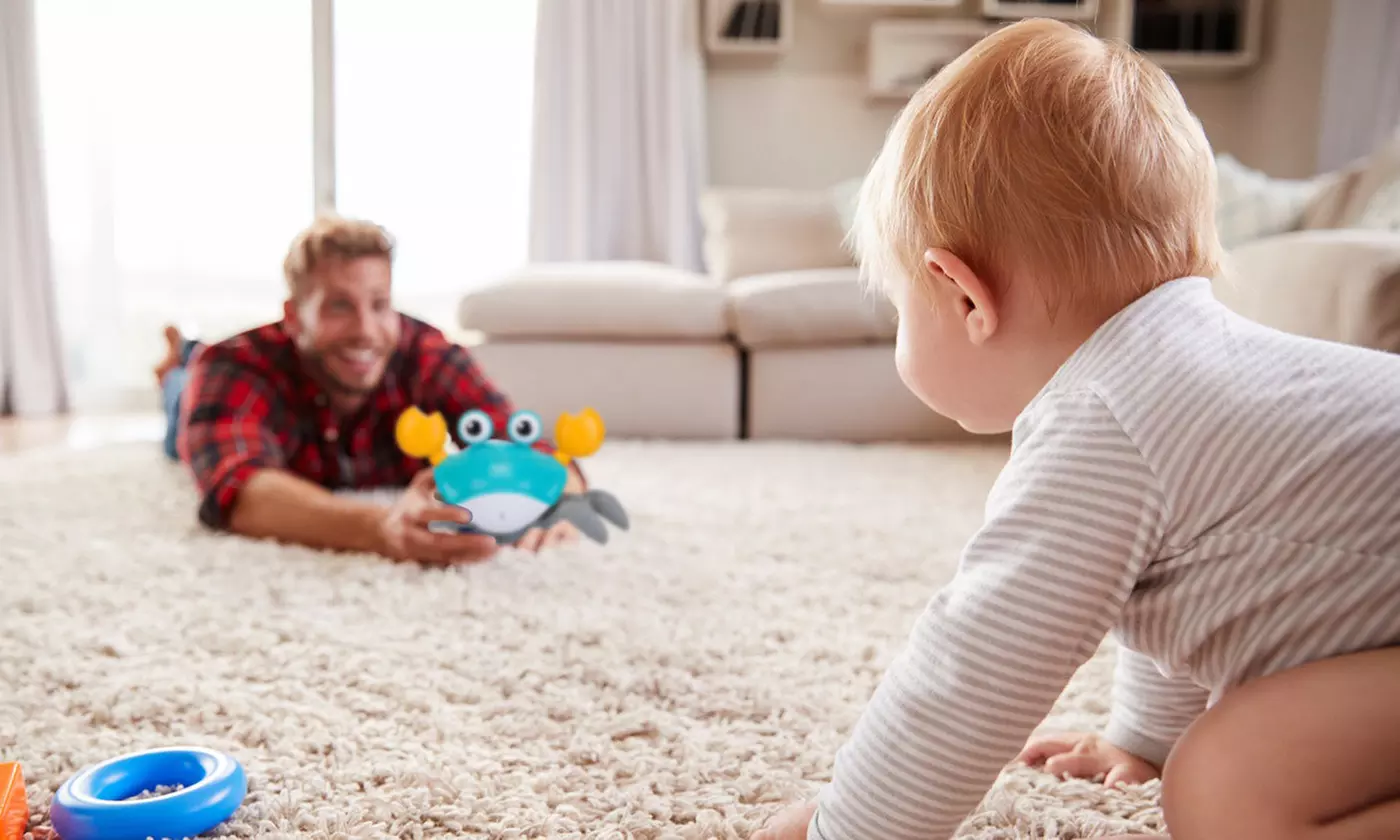 iMounTEK Crawling Crab Baby Toy with Motion Sensor Music and LED Lights