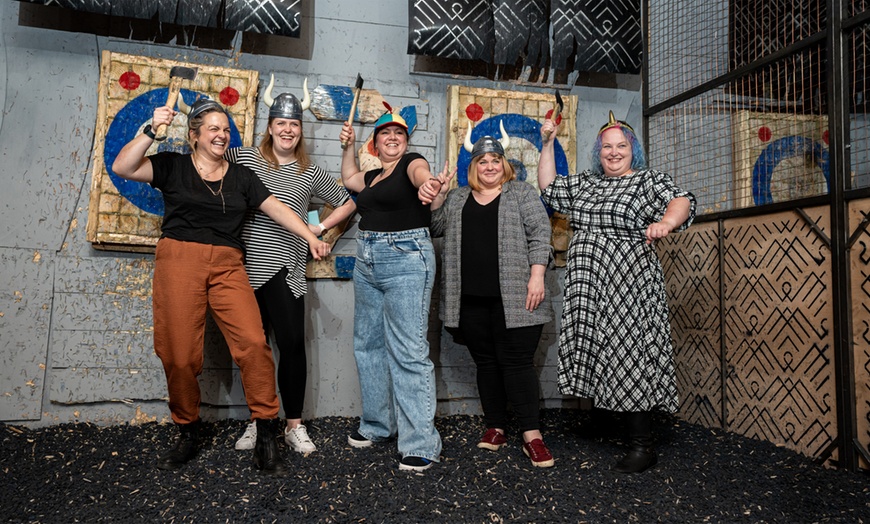 Image 3:  Axe Throwing Coached Session or Game Session for Up to Four People