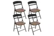 Juego de 4 sillas plegables de diseño contemporáneo en metal con asiento de madera, con envío gratuito - Image 2