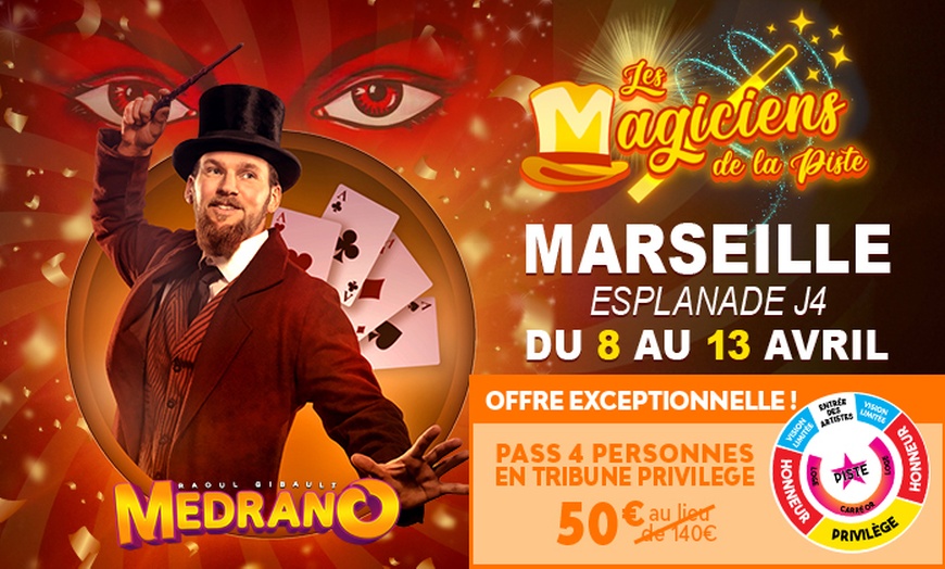 Image 1: 1 ou 4 places pour "Les Magiciens de la Piste" du Cirque Médrano