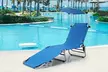 Costway Foldable Lounge Chair Outdoor Adjustable Beach Patio Pool Recliner - Second Medium
