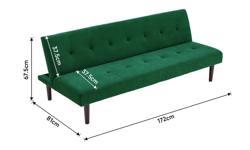 Image 7: Living And Home Modern Tufted Sofa Bed with Towelling Upholstery