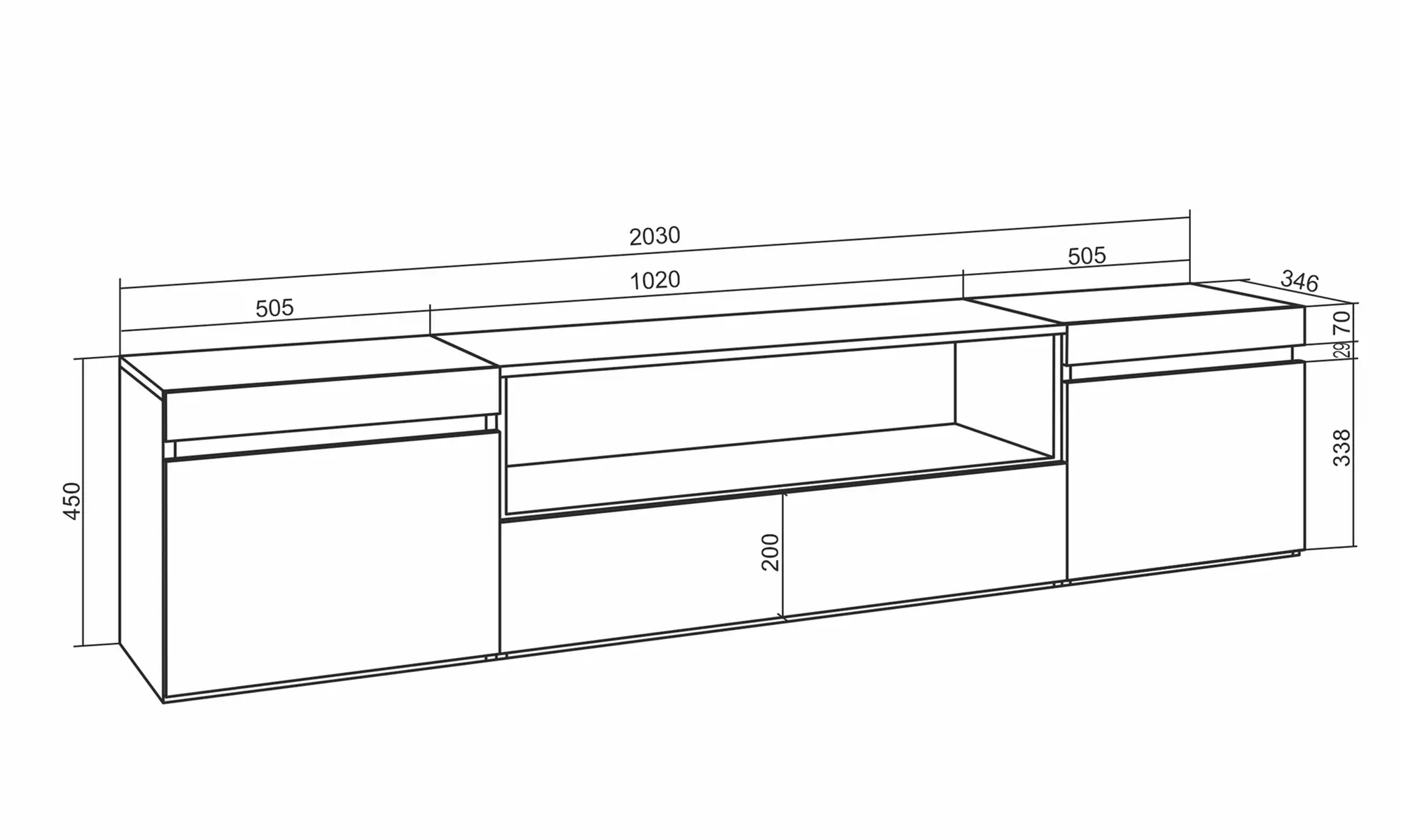 Mueble TV avec cheminée électrique ou espace de rangement