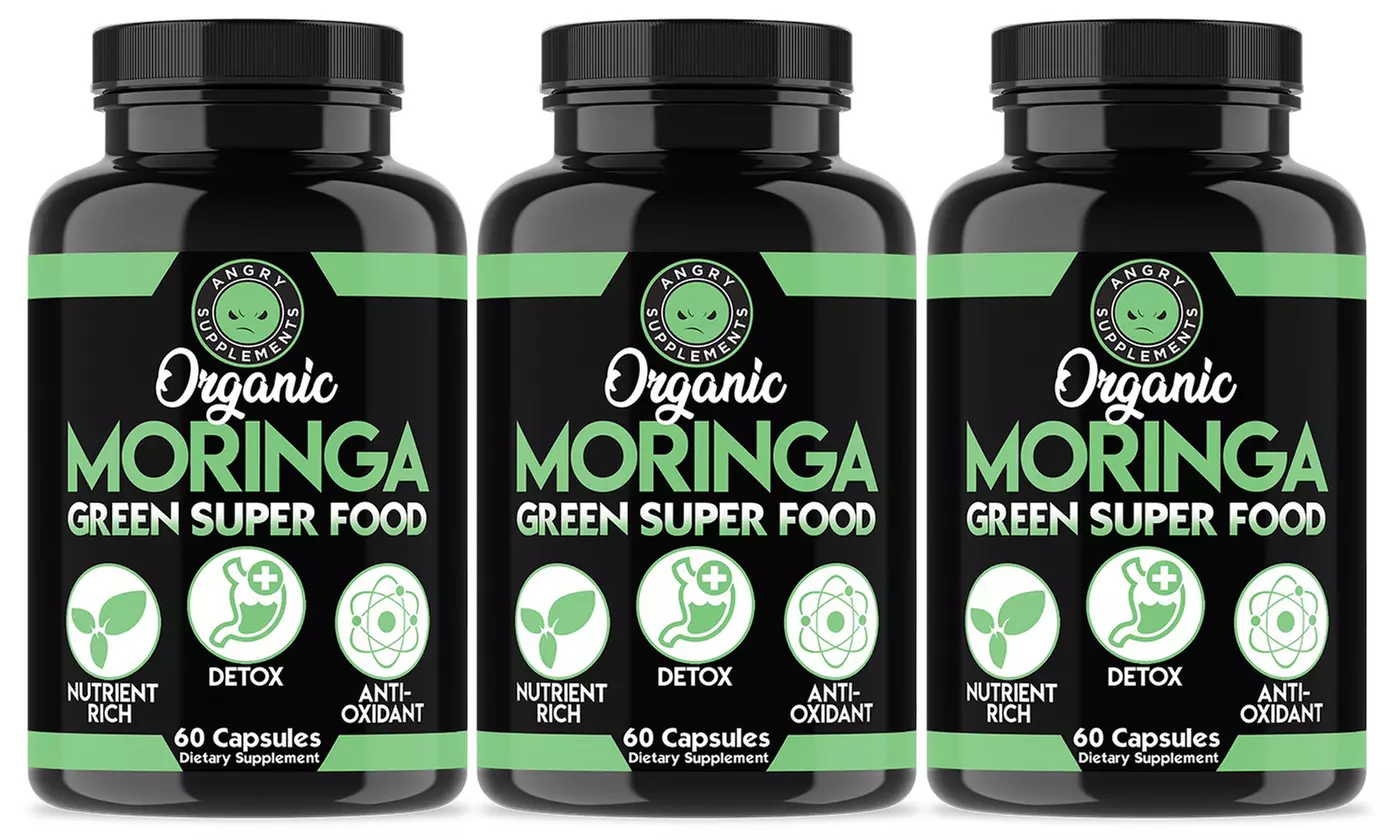 Angry Supplements Organic Moringa, Green Super Food 