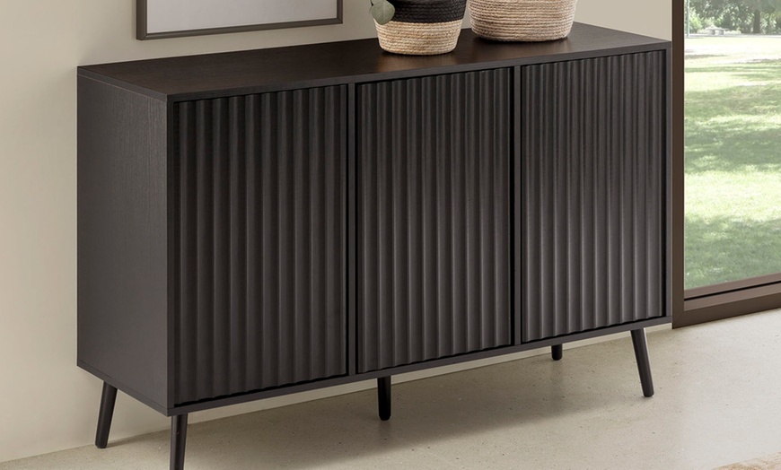 Image 12: Buffet Lluvia à 3 portes effet scié et design minimaliste