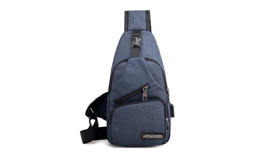 Image 5: Unisex Sling Bag Shoulder Chest Crossbody Bag Hiking Travel Backpack