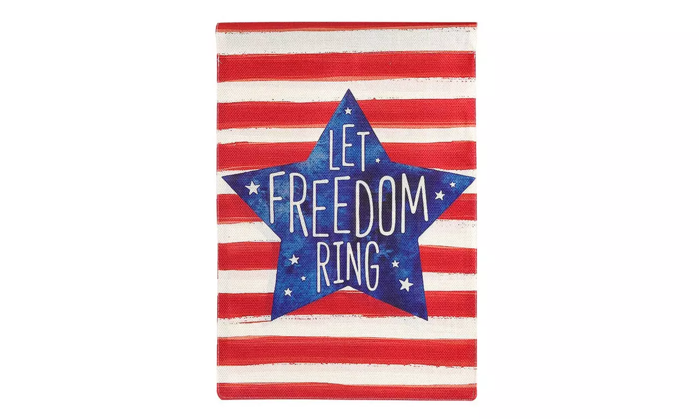 4th of July Patriotic Welcome Garden Flag 12x18 Inch Double Sided USA Flag