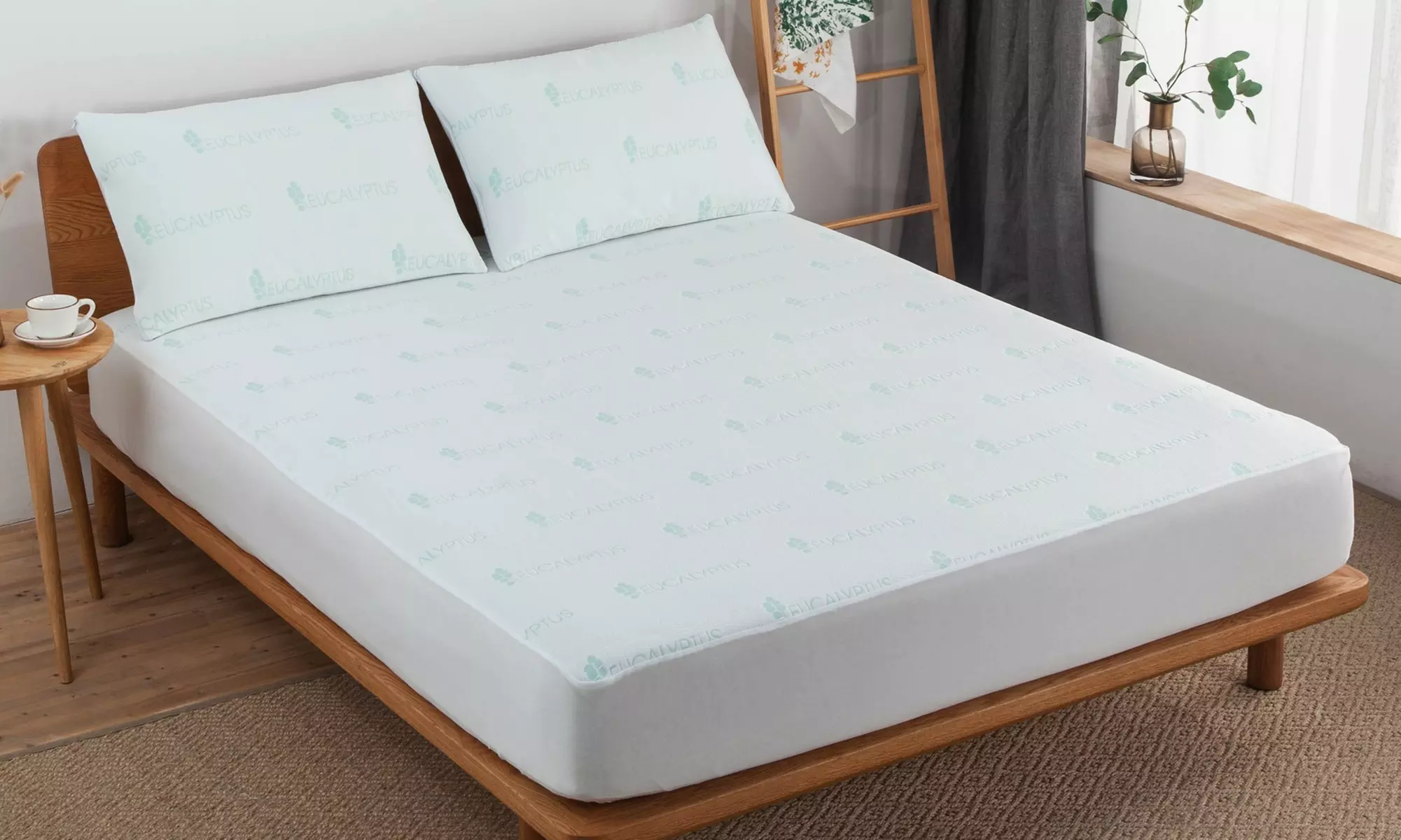 Bibb Home Eucalyptus Infused Scented Waterproof Mattress Pad