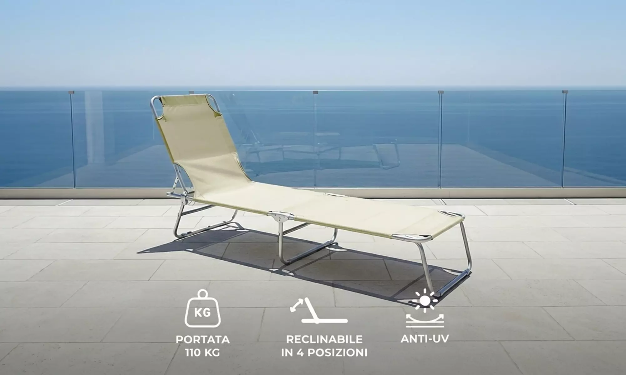 Set de 2 tumbonas cómodas y funcionales