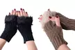Women's Furry Fingerless Gloves - Second Medium