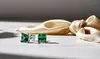Paris Jewelry 14k White Gold Princess 4MM Emerald Gemstone Stud Earrings