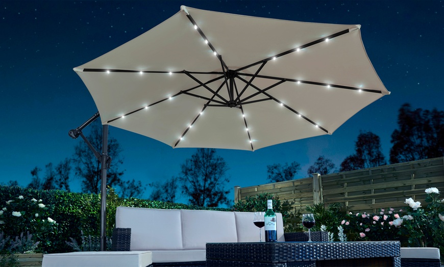 Solar LED Cantilever Garden P... | Groupon