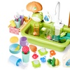 Image 2: DEAO Green Frog Kitchen Play Sink with Running Water 
