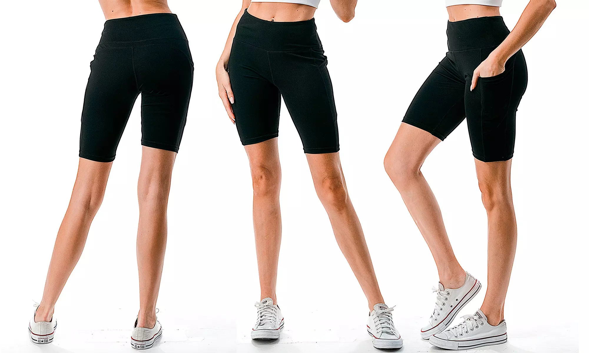 JVINI Women's High Waisted Active Bermuda Biker Cycling Shorts