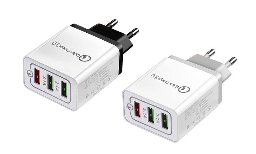 Image 9: 1 of 2 snelladers met 3 usb-aansluitingen