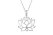 Open Lotus Flower Pendant 925 Silver by Fifth and Fine - Second Medium