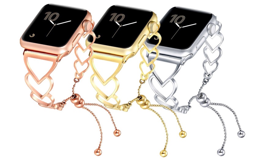 Image 2: Stainless Steel Bracelet Band Women Strap for Apple Watch 1,2,3,4,5 38mm/44mm