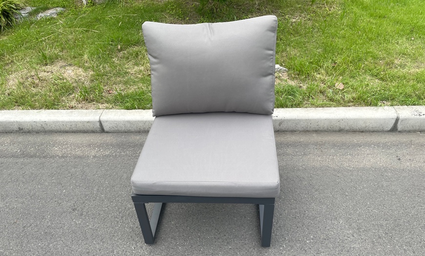 Image 4: Aluminum Garden Sofa Set with Adjustable Dining Table