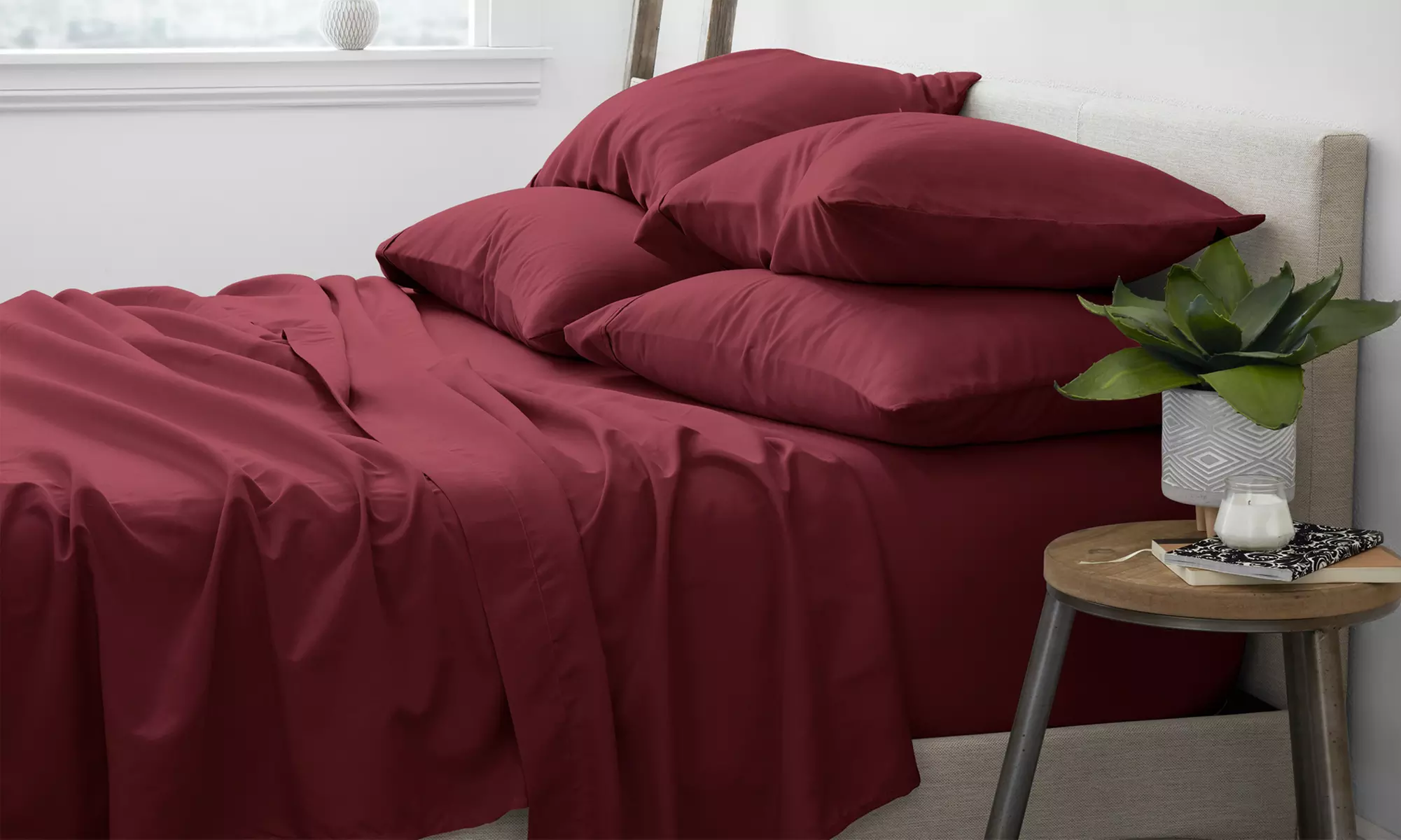 Merit Linens 6-Piece Luxury Wrinkle Free Hotel Bed Sheet Set