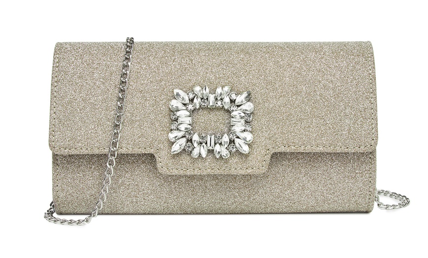 Image 9: Miss Lulu Crystal-Embellished Evening Clutch