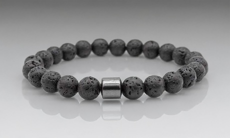 Men'sNatural Healing Stone Hematite Bracelet Tiger Eye No Metal Type Stainless Steel