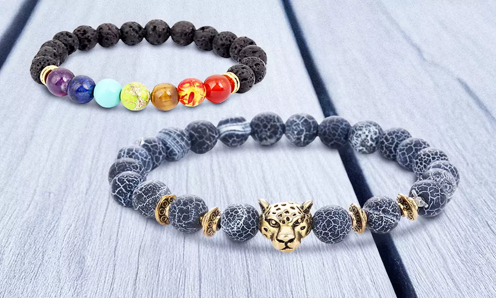 Men's Natural Stone Chakra Bracelet by Akor