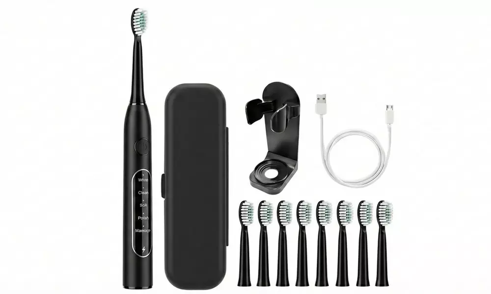 Sonic Electric Toothbrush with 8 Replacement Brush Heads