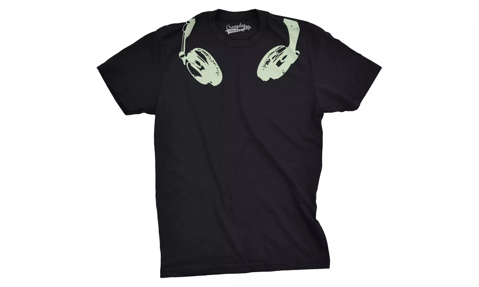 Mens Glow In the Dark Headphones T shirt Cool Music Lover DJ Funny Graphic Tee 
