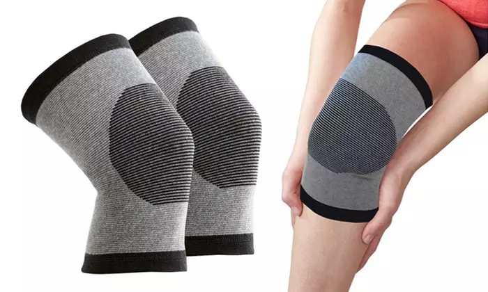 Bamboo Comfort Self Warming Knee Support Compression Sleeves - 2 Pack - Second Medium