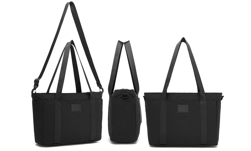 Image 2: Travel-Smart Laptop Tote with 15.6” Protection and 3-Way Carry Design