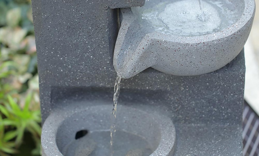 Image 4: Outdoor Multi-Tier Ceramic LED Fountain Water Feature