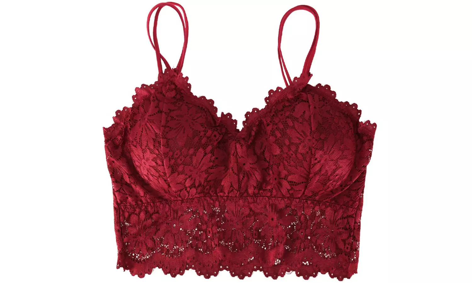 Women Bralette Bra Lingerie Push Up Crochet Wireless Lace Bra Crop Tank Top 