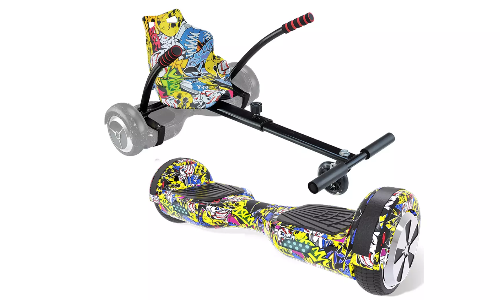 Hoverboard 65s in Bunt, Schwarz oder Lila optional mit Kart - Primary Image
