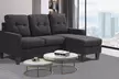 Reversible Velvet L-Shaped Sectional Sofa with Ottoman Corner Couch - Image 7