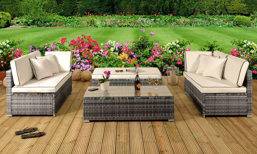 Image 1: Tropea Rattan-Effect Sofa Set 

