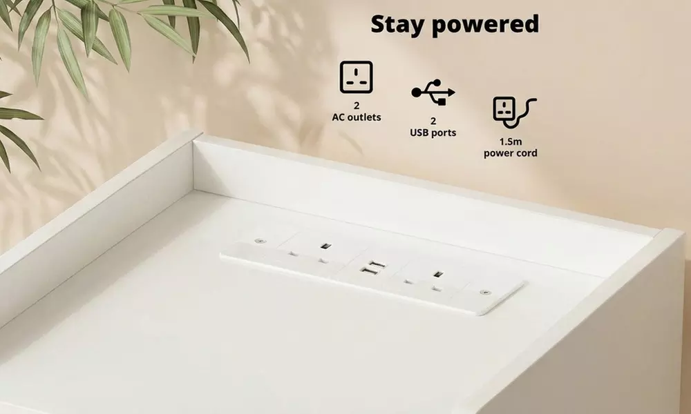 Levede LED Bedside Table – 3 Drawer Smart Nightstand