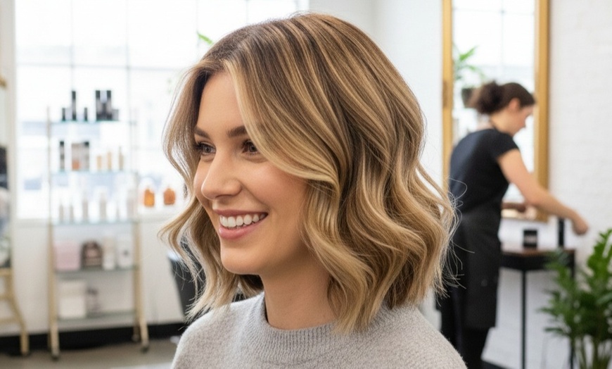 Image 1: Get Stylish with Wash, Cut, Blow-Dry, and optional Highlights!