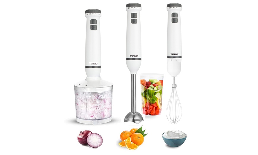 Image 3: TODO Stick Mixer Set Food Chopper Electric Blender Whisk Beaker