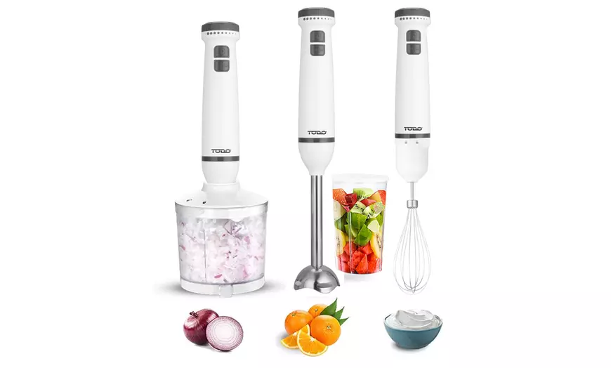 Image 3: TODO Stick Mixer Set Food Chopper Electric Blender Whisk Beaker