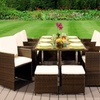 Image 10: 9 or 11 Piece High Back Rattan-Effect Cube Dining Set