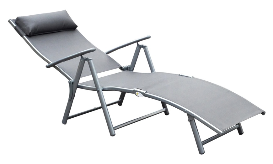 Image 8: Outsunny Sun Lounger