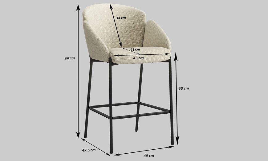 Image 19: Set di 2 sgabelli da bar in tessuto
