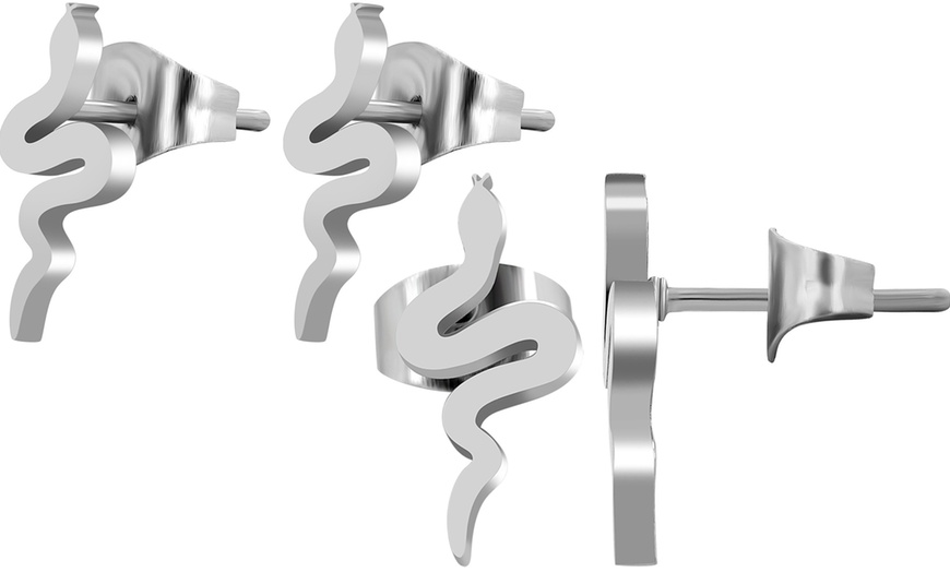 Image 11: Pendientes elegantes de acero inoxidable tipo botón