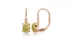 Rose Gold Flashed Sterling Silver Citrine 8x6mm Oval Leverback Earrings