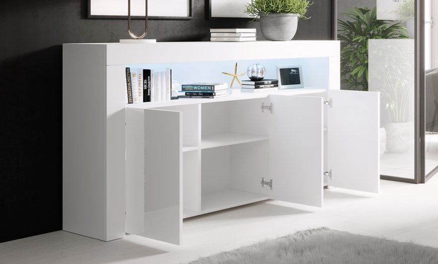 Image 2: Buffet blanc avec éclairage LED