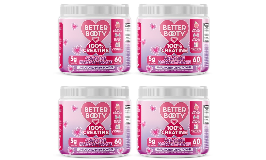 Image 3: 1, 2, or 4-Pack: Better Booty Creatine Powder for Women Unflavored Mix